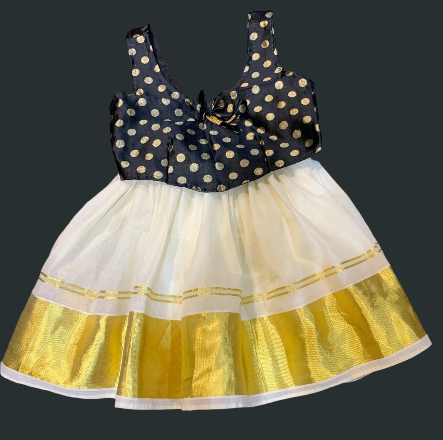 Little girl skirt and top black and gold