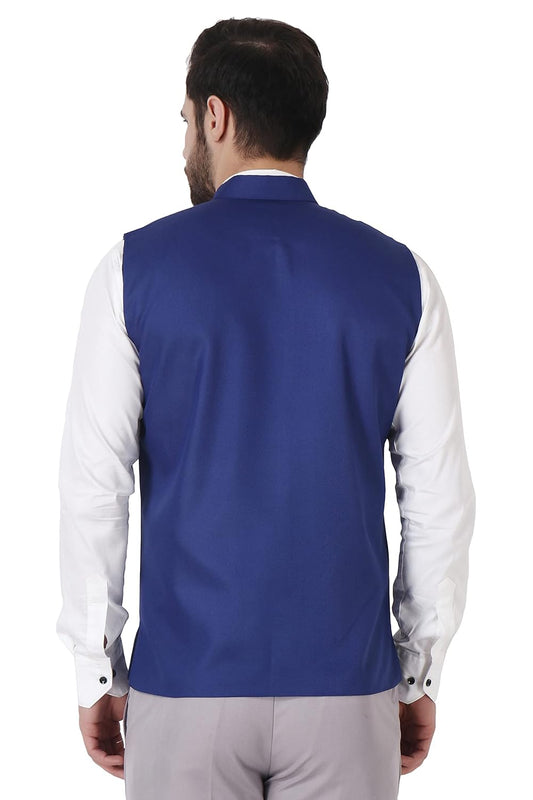 MALENO Men's Ethnic Sleeveless Textured Nehru Jacket