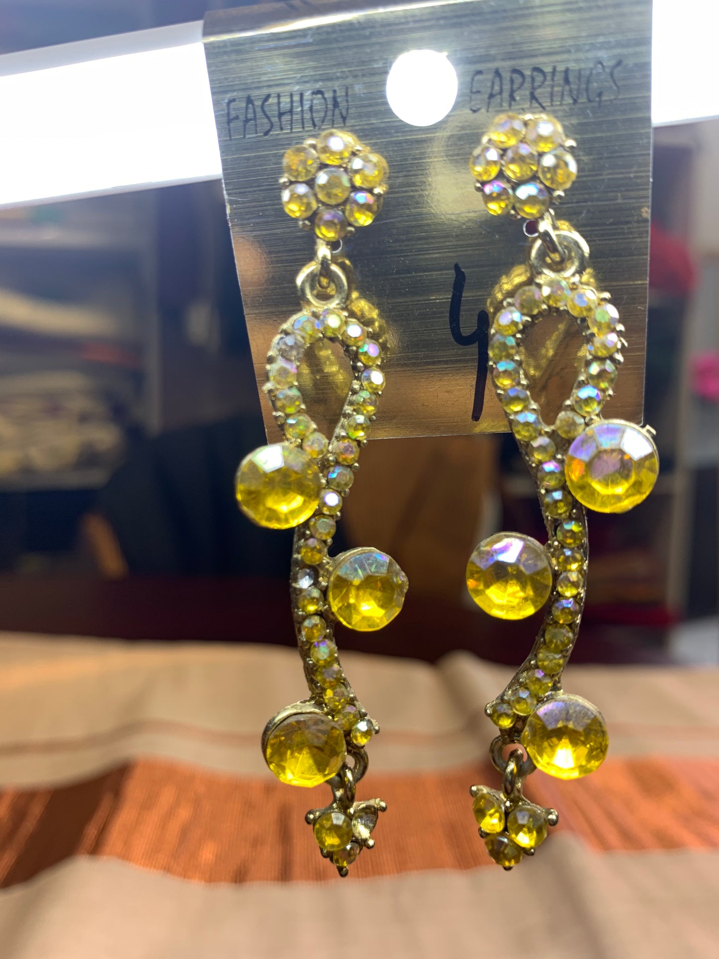 Yellow long earring