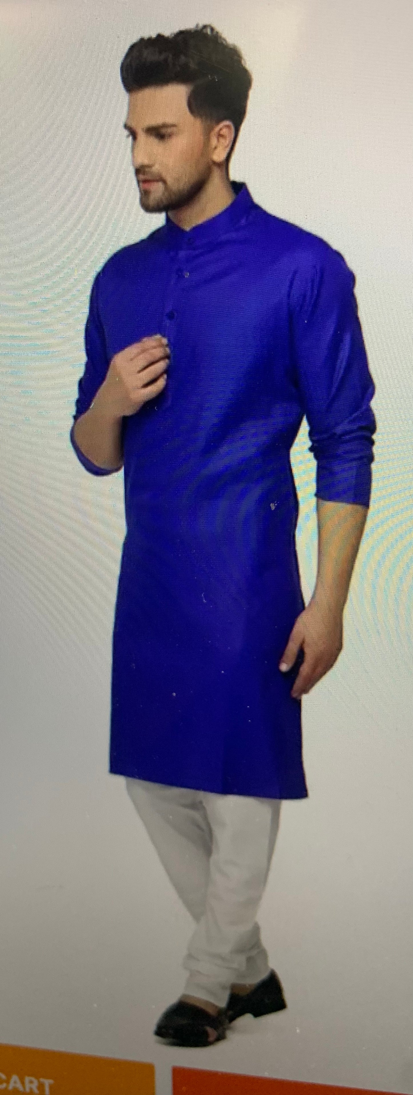 Men kurta & pyjama set- royal blue