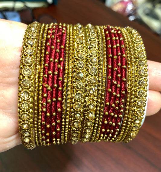 Antique gold and Red Bangles