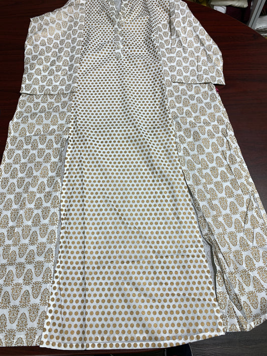 Golden Printed Kurthi