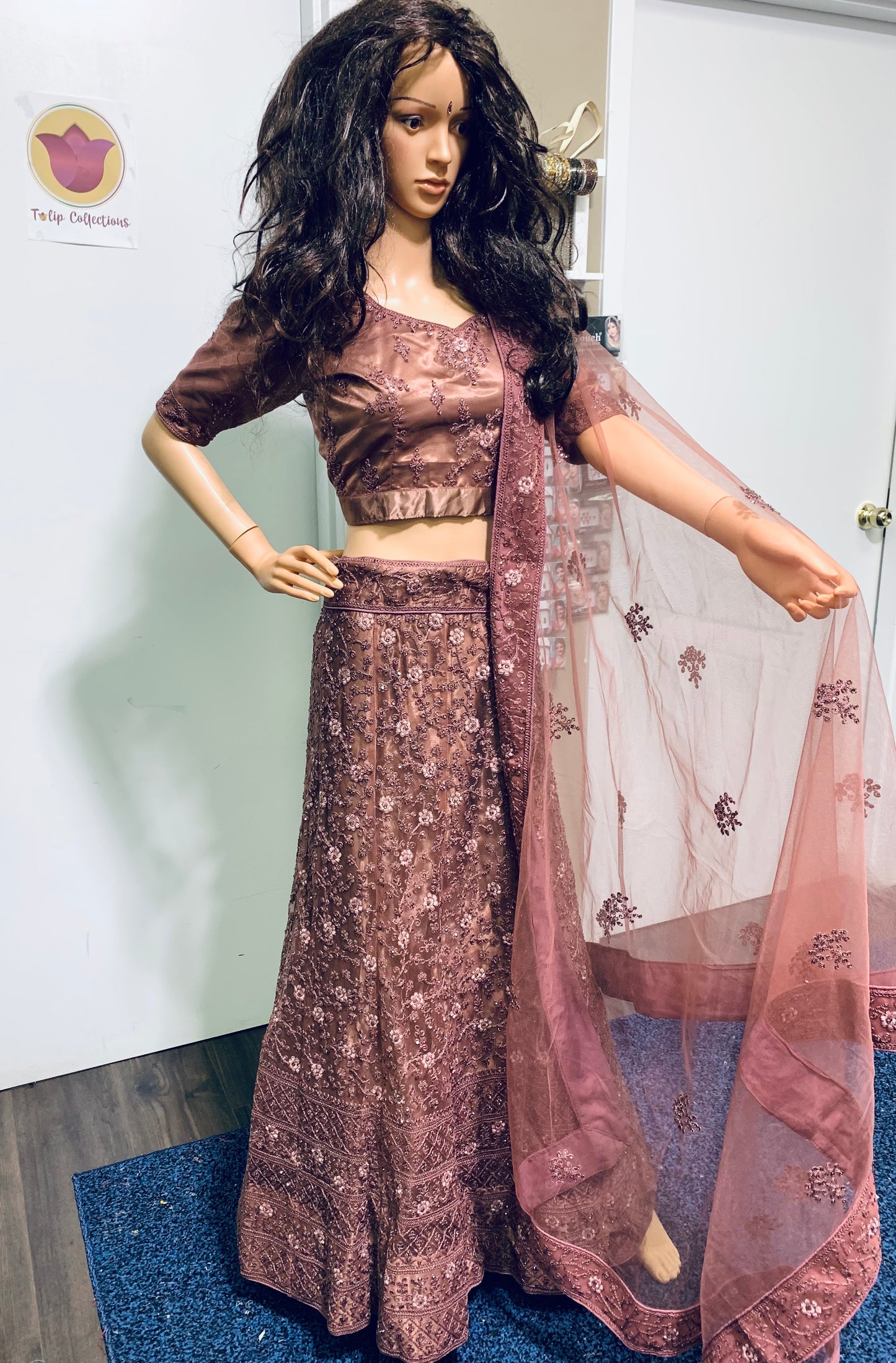 Ready to wear mauve pink Lehenga set