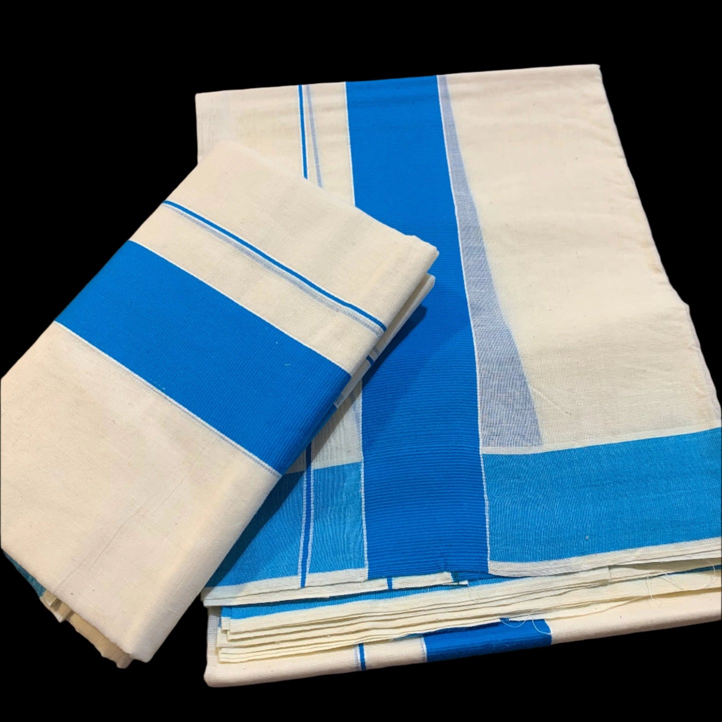 Kerala pure cotton settu mundu(blue)