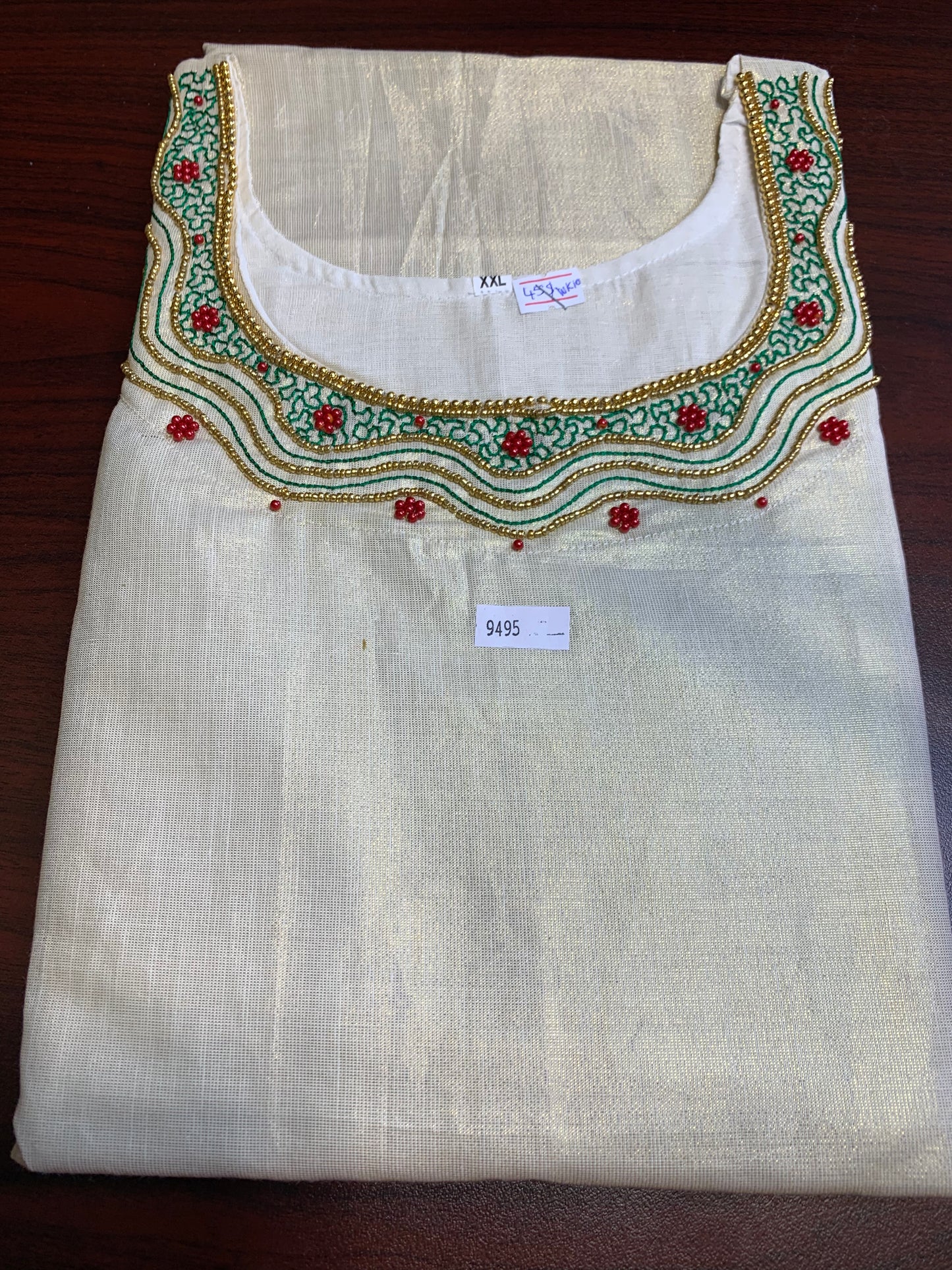 Kerala golden tissue kurti