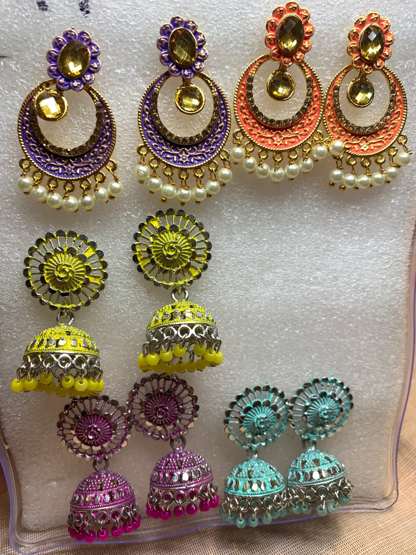 Multicolour jhumka earring