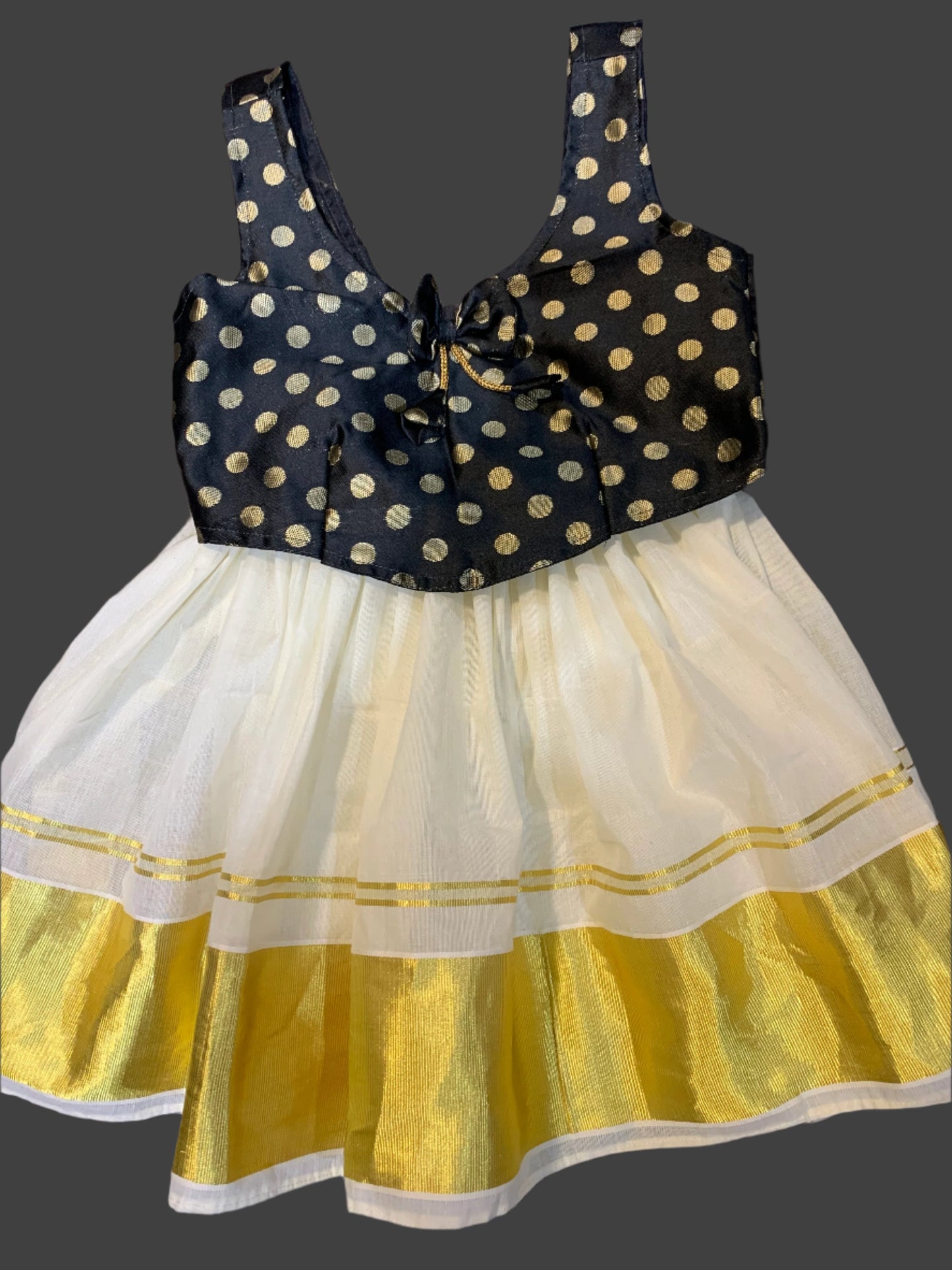 Little girl skirt and top black and gold