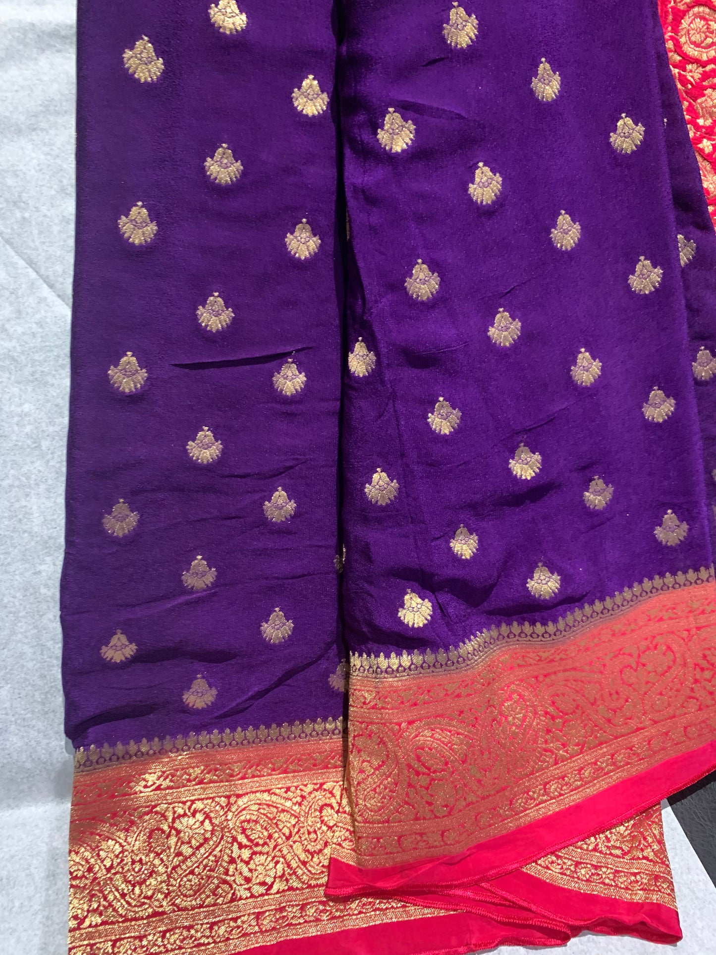 Pure crape silk banarazi saree