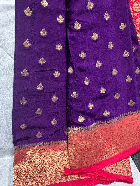Pure crape silk banarazi saree