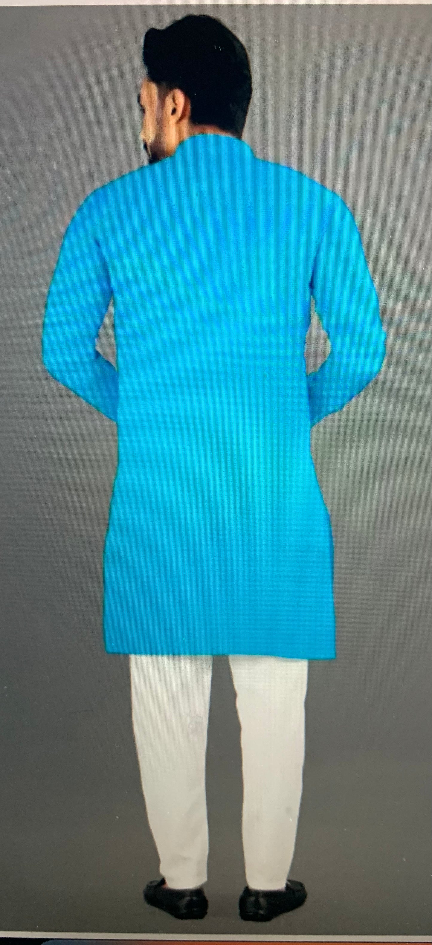 Men kurta churidar set- Sky blue color