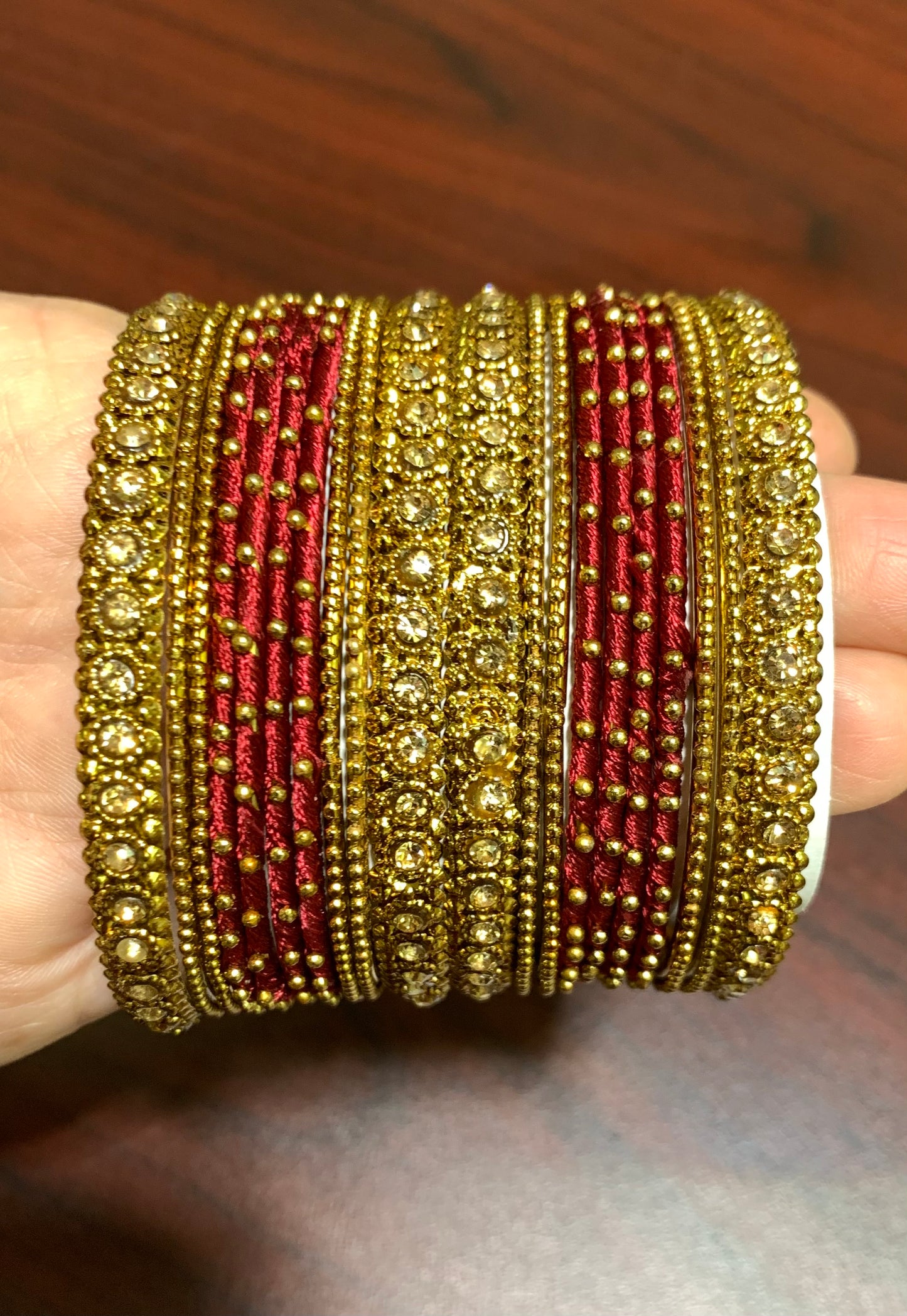 Antique gold and Red Bangles