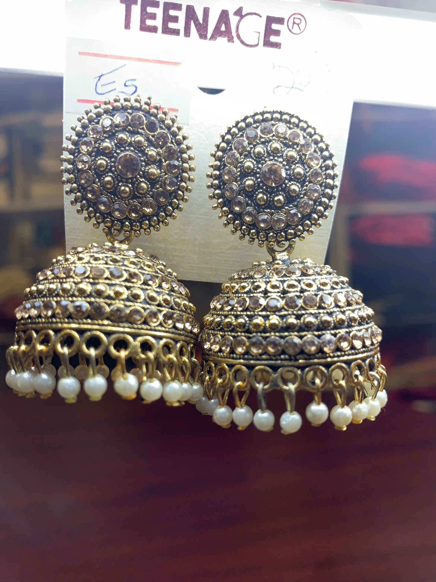 Oxidized gold plated jhumka earring