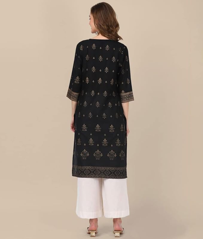 Cotton Knee Length Printed Straight Kurti for Women | Kurta for Women