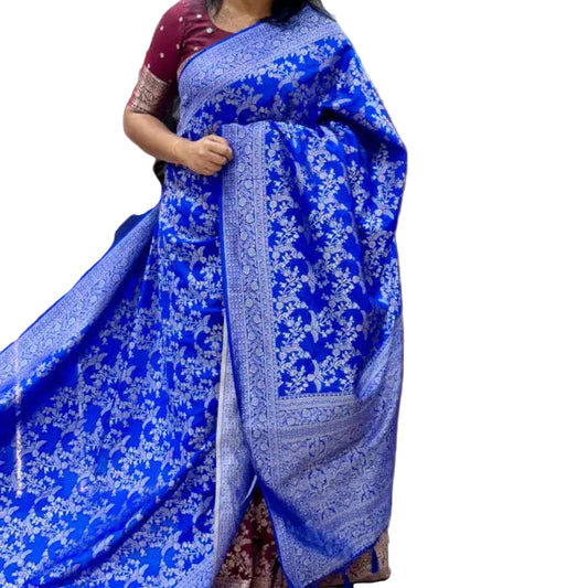 Banarasi silk saree -Royal blue colour
