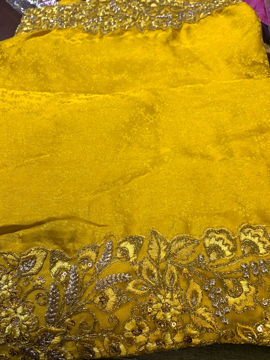 Satin georgette part wear saree
