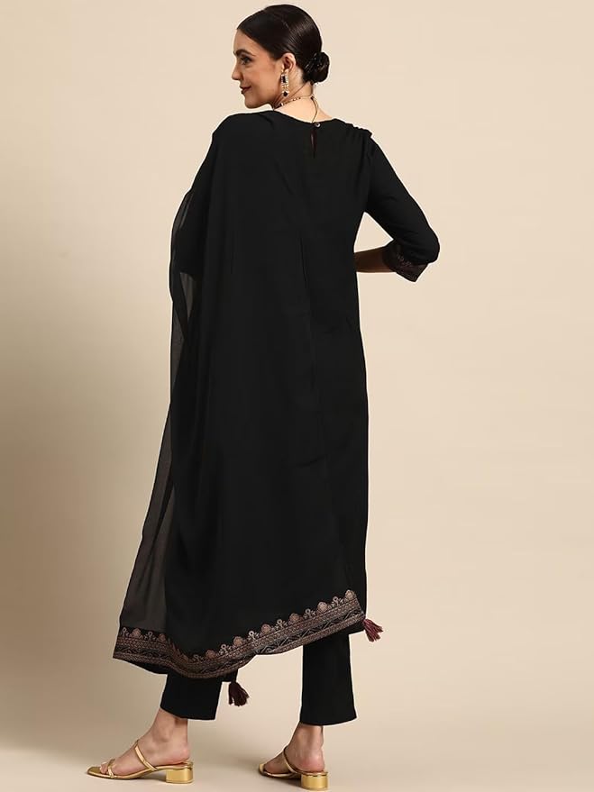 Women's Straight Kurta with Pant and Dupatta Set