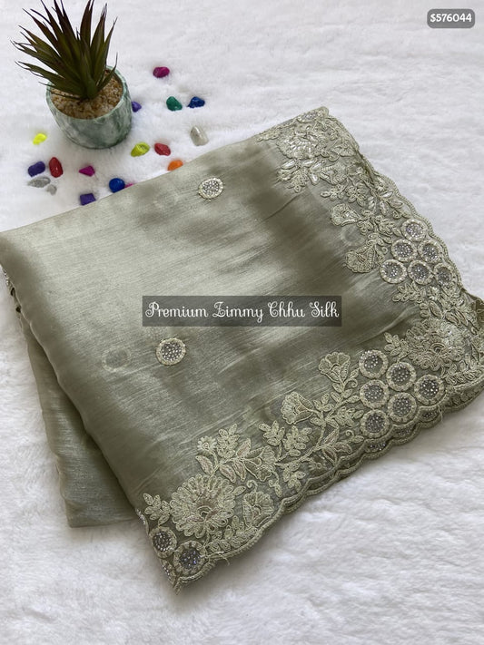 Jimmy Joo Organza saree- Light green pastel