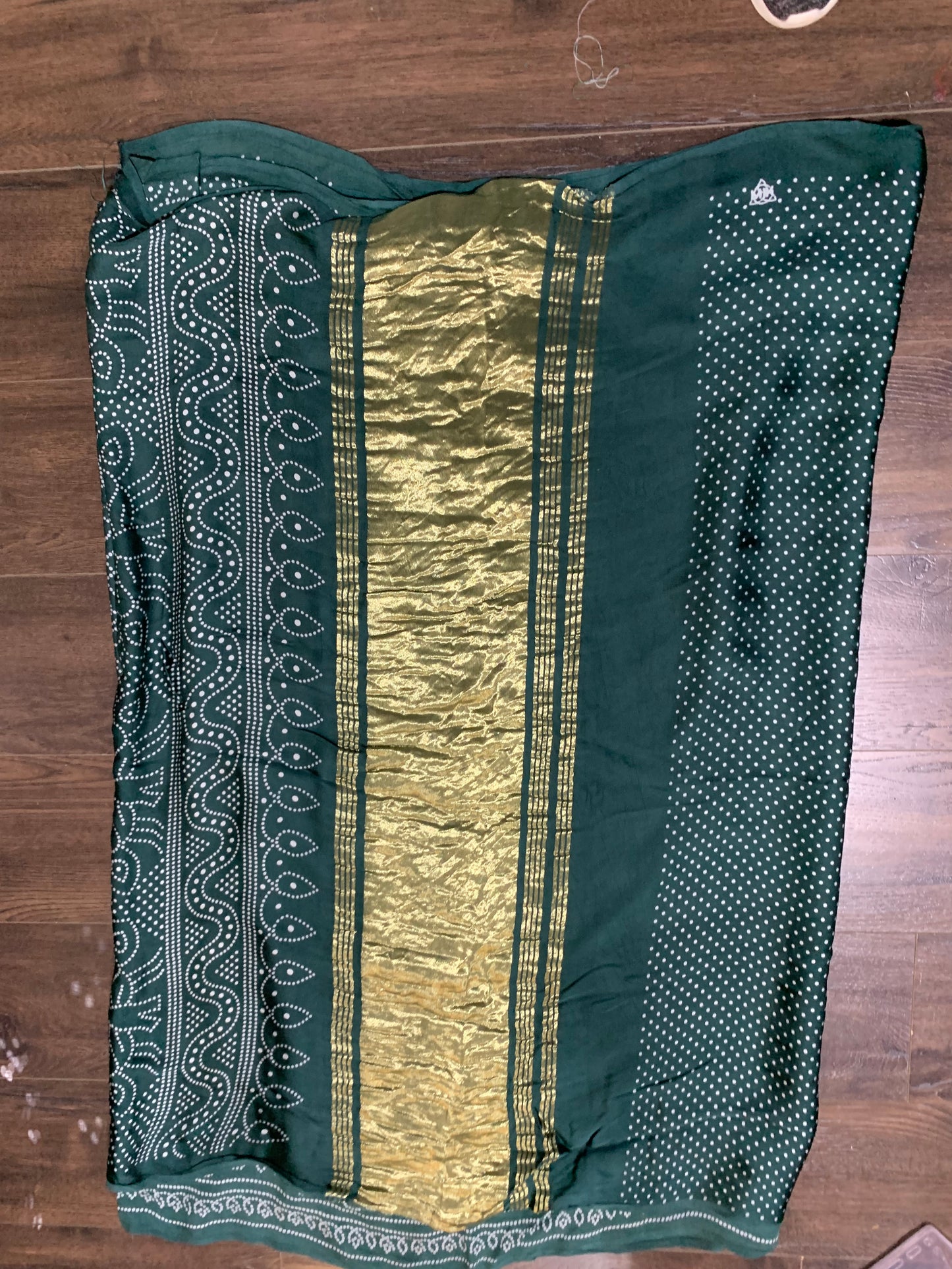 Soft modal silk saree- dark greenish