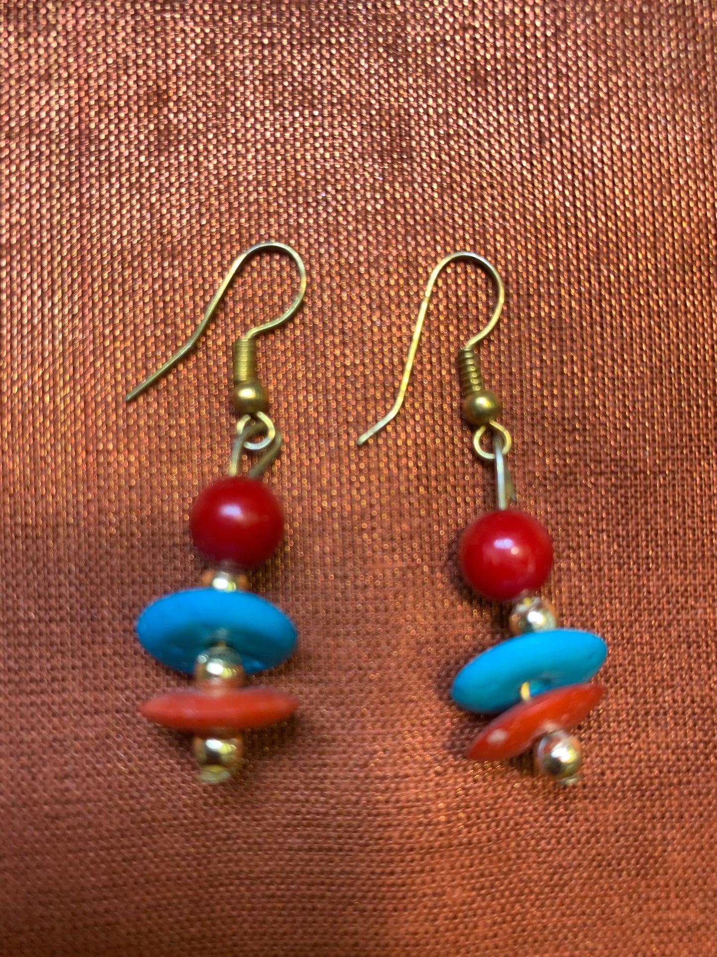 Multicolor stone studded small hanging earring