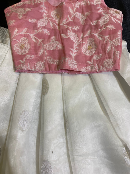 Girls pink and white skirt $ top