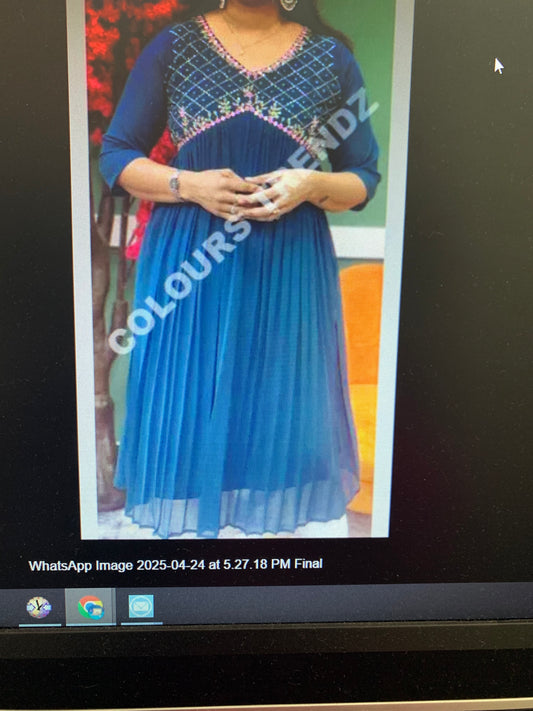Georgette Aliya cut frock kurti