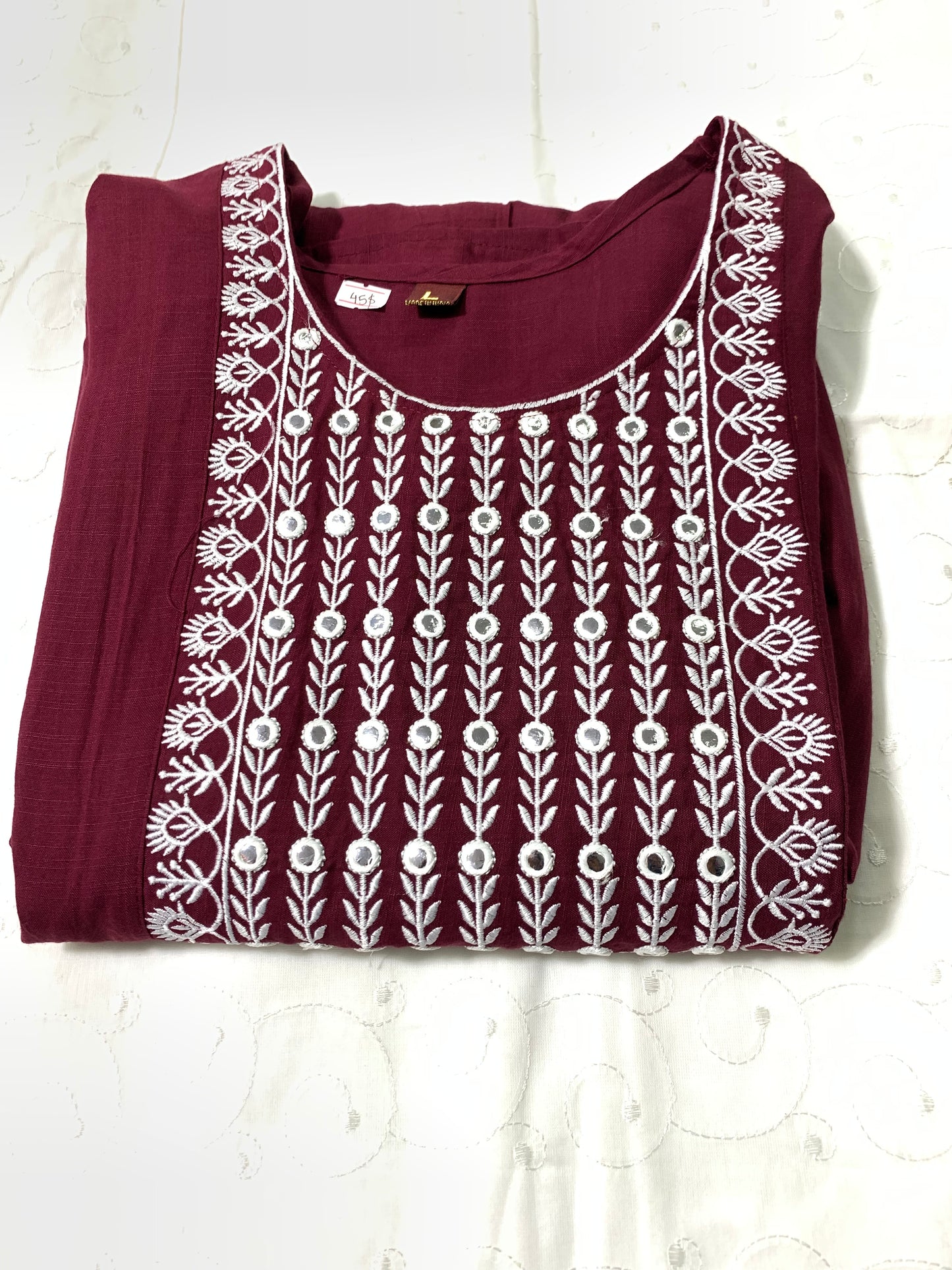 Maroon cotton kurthi