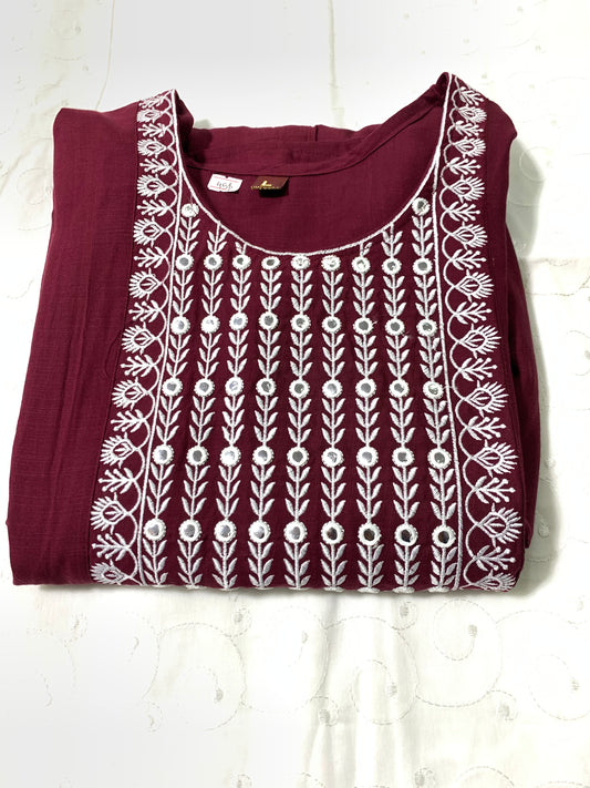 Maroon cotton kurthi