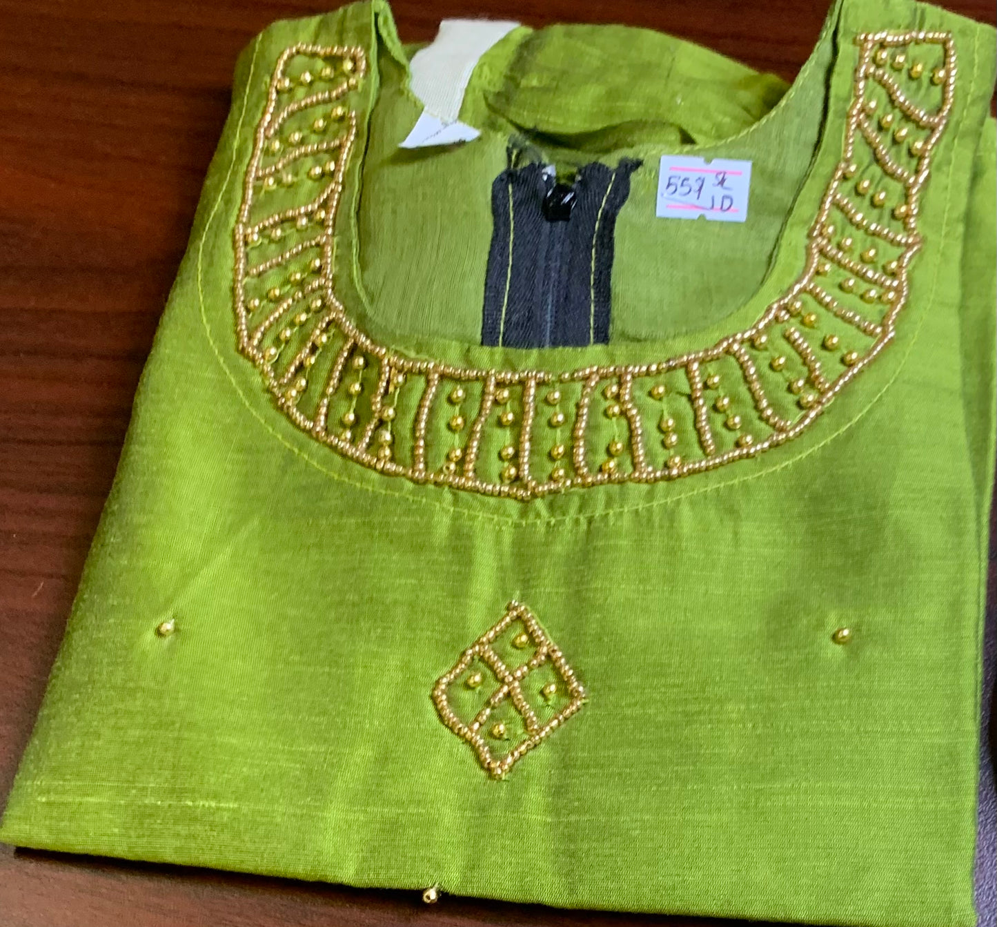 Girls Kerala kasavu border skirt with light green top