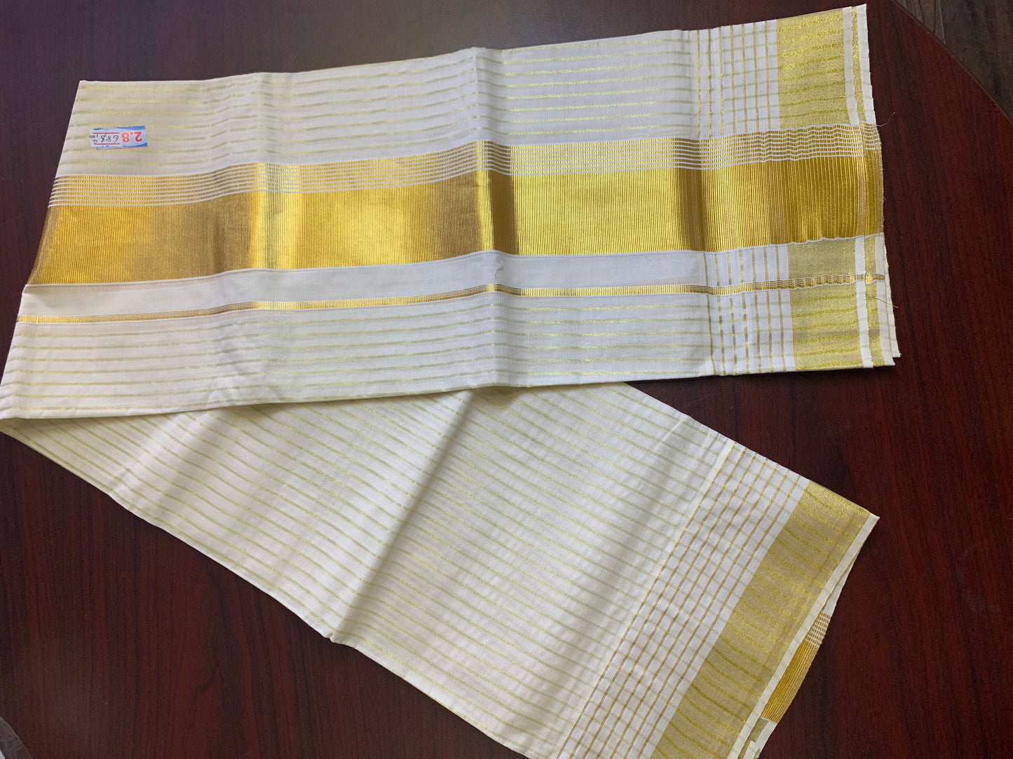 Kerala pure cotton golden blocks settu mundu