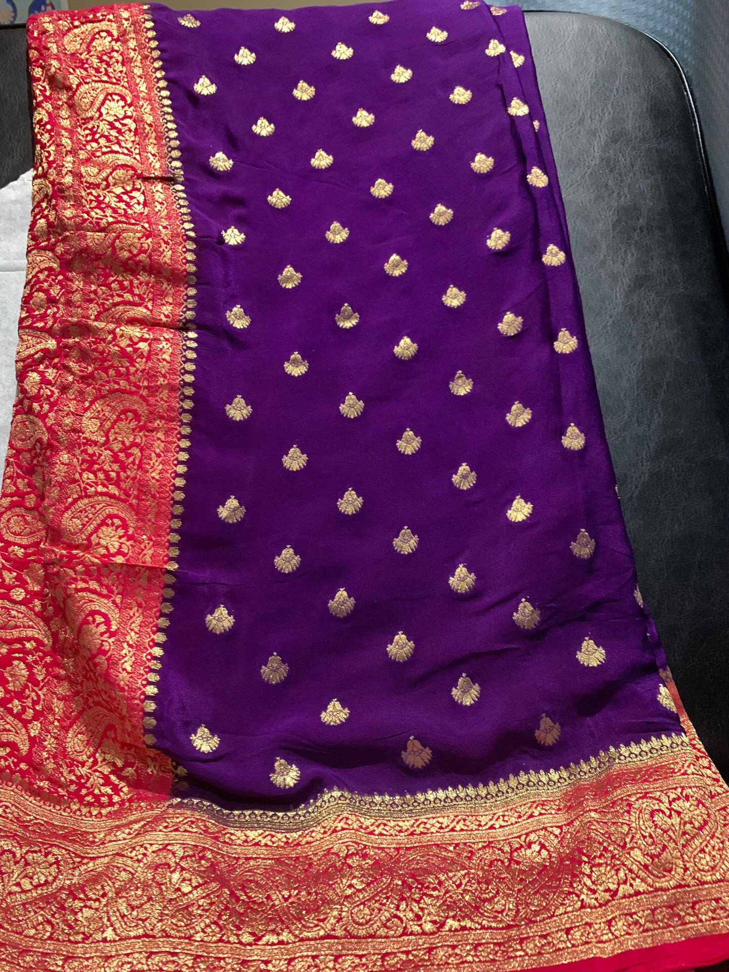 Pure crape silk banarazi saree