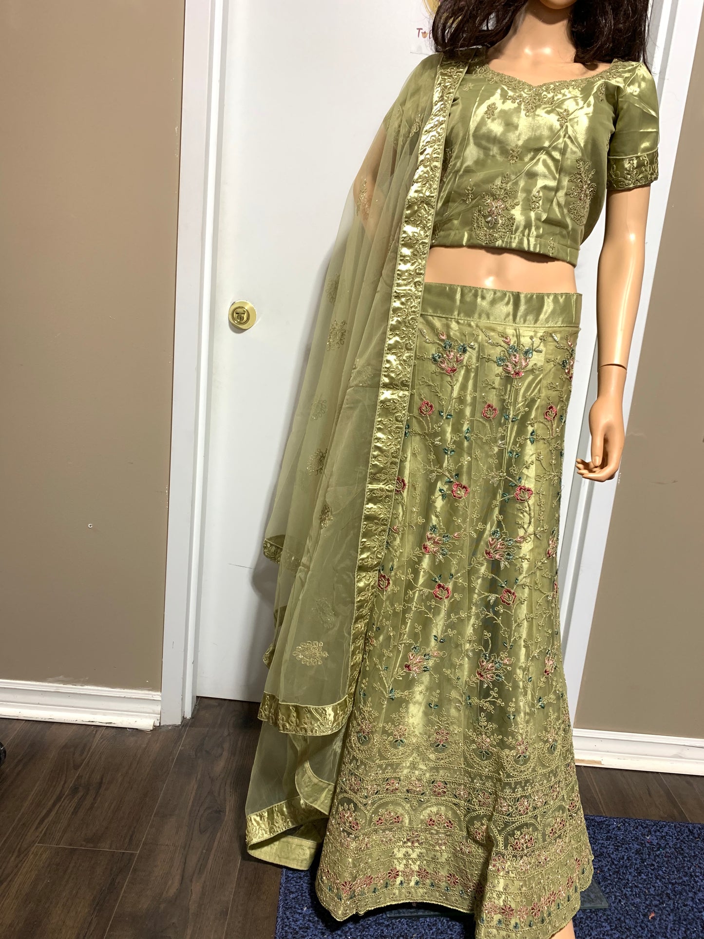 Olive green Designer Lehenga set