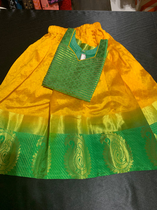 Girls silk skirt and blouse