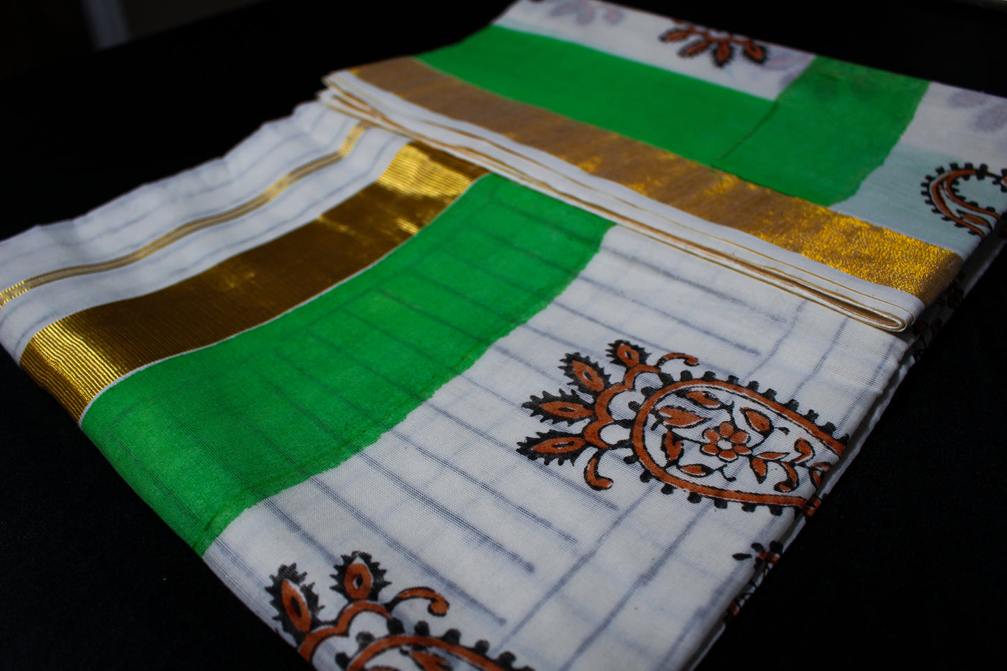 Hand Painted Kerala Saree