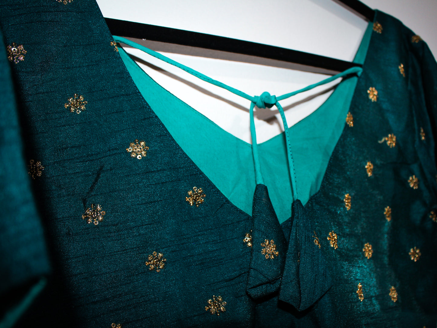 Emerald Green and Gold Blouse