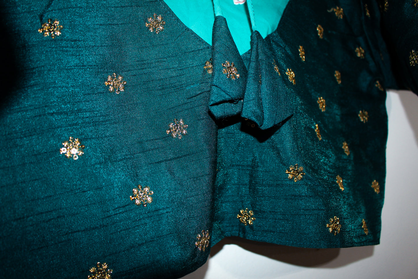 Emerald Green and Gold Blouse