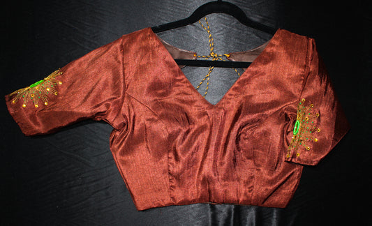 Brown Embroidered Blouse