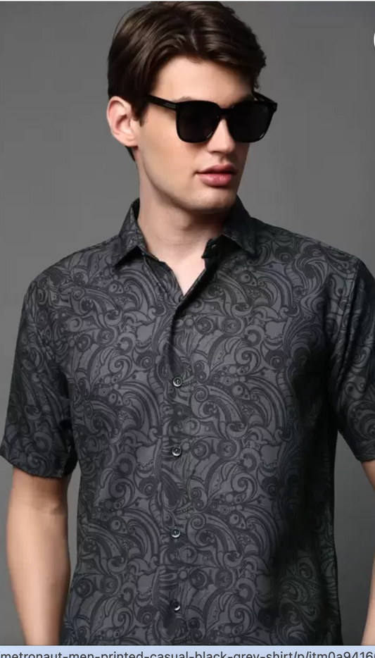 Men Regular Fit Printed Button Down Collar Casual Shirt