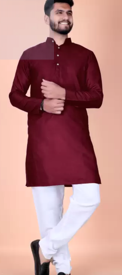 Men solid straight kurta