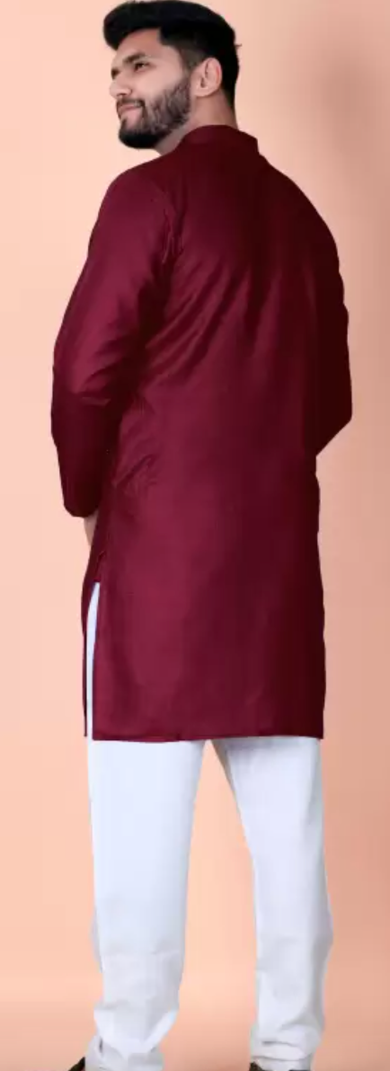 Men solid straight kurta