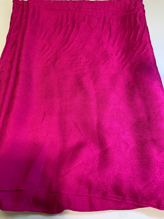 Pink satin chiffon saree(unstitched blouse)