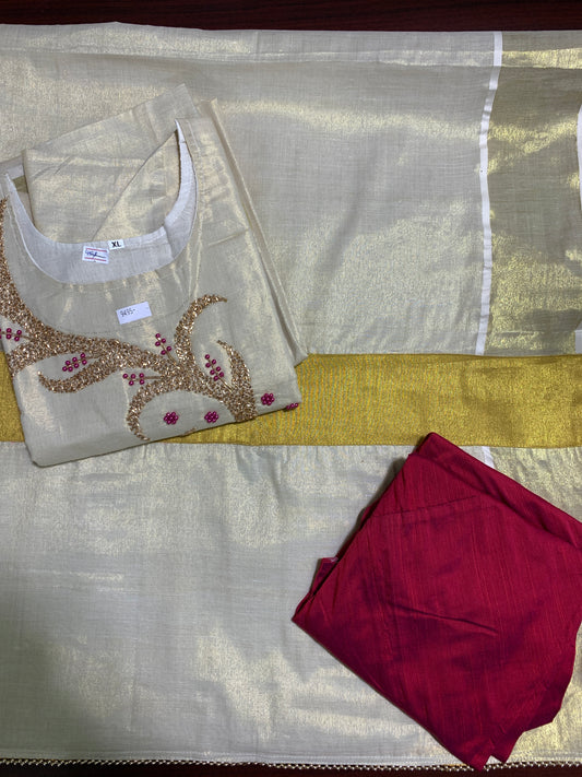 Kerala Onam 3pc churidhar set