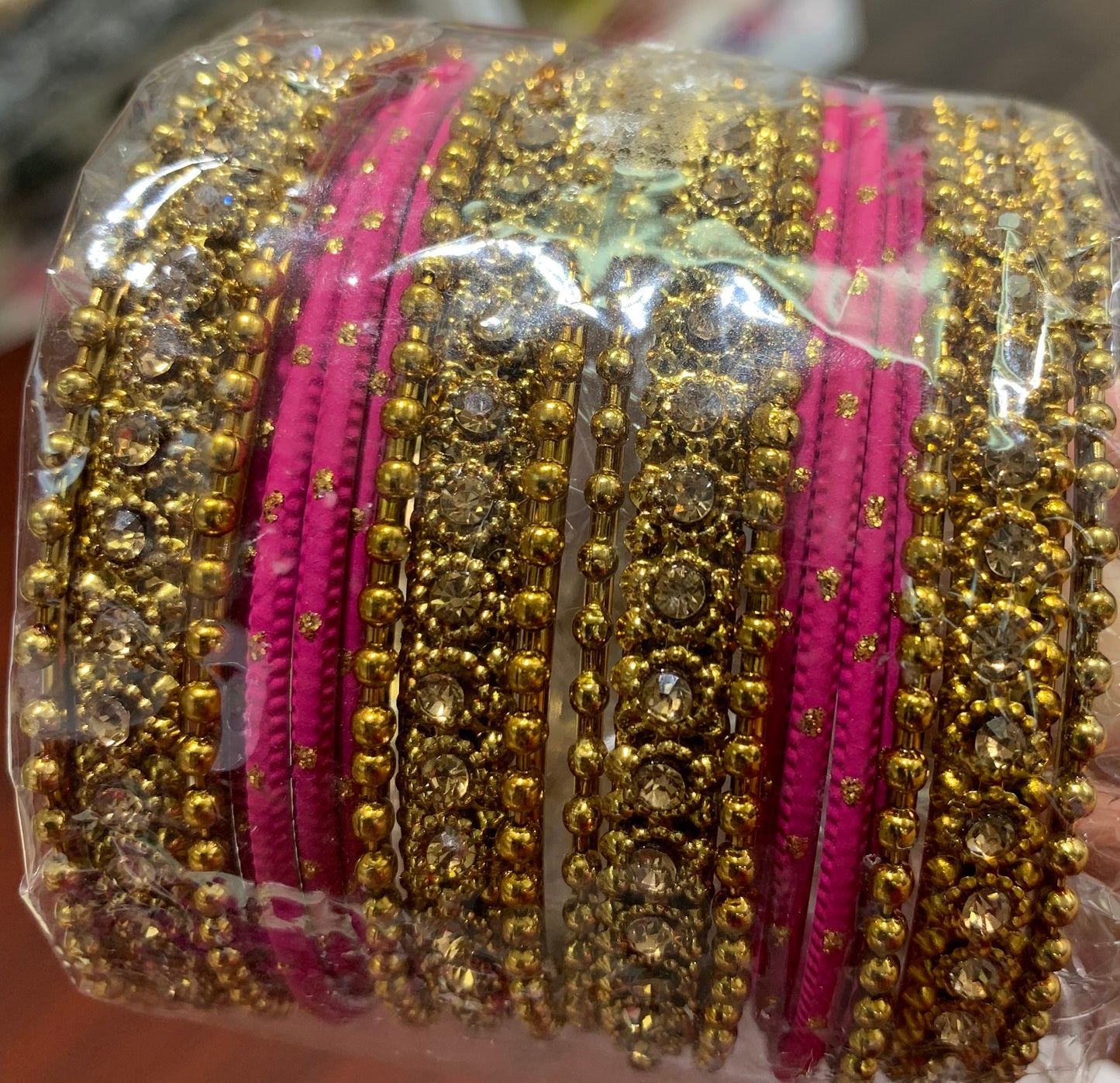 Antique gold colour bangles with stones